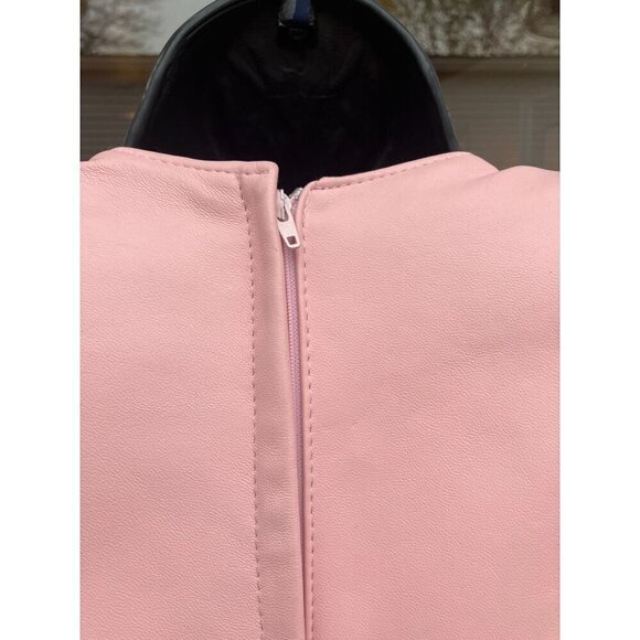 NWT Vintage Cache Leather Mini Dress 6 Bandage Bodycon Pastel Party Cocktail 80s - Picture 7 of 12